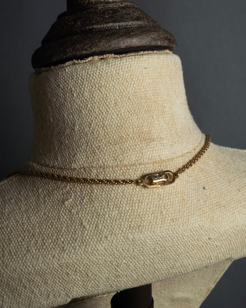 "Christian Dior" Arch motif top gold tone necklace