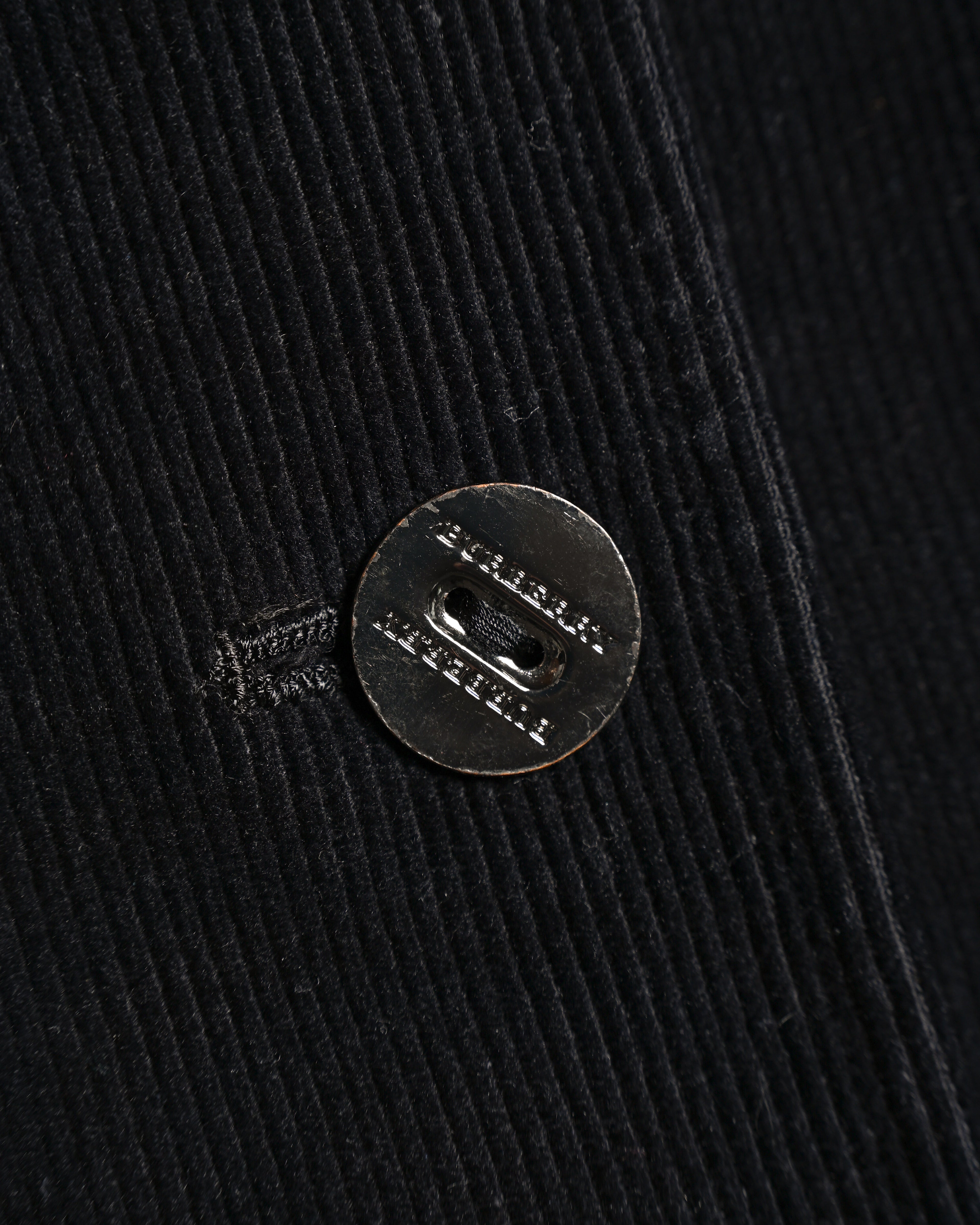 BURBERRY/ Slim Fit Single Breasted Corduroy Set Up Black