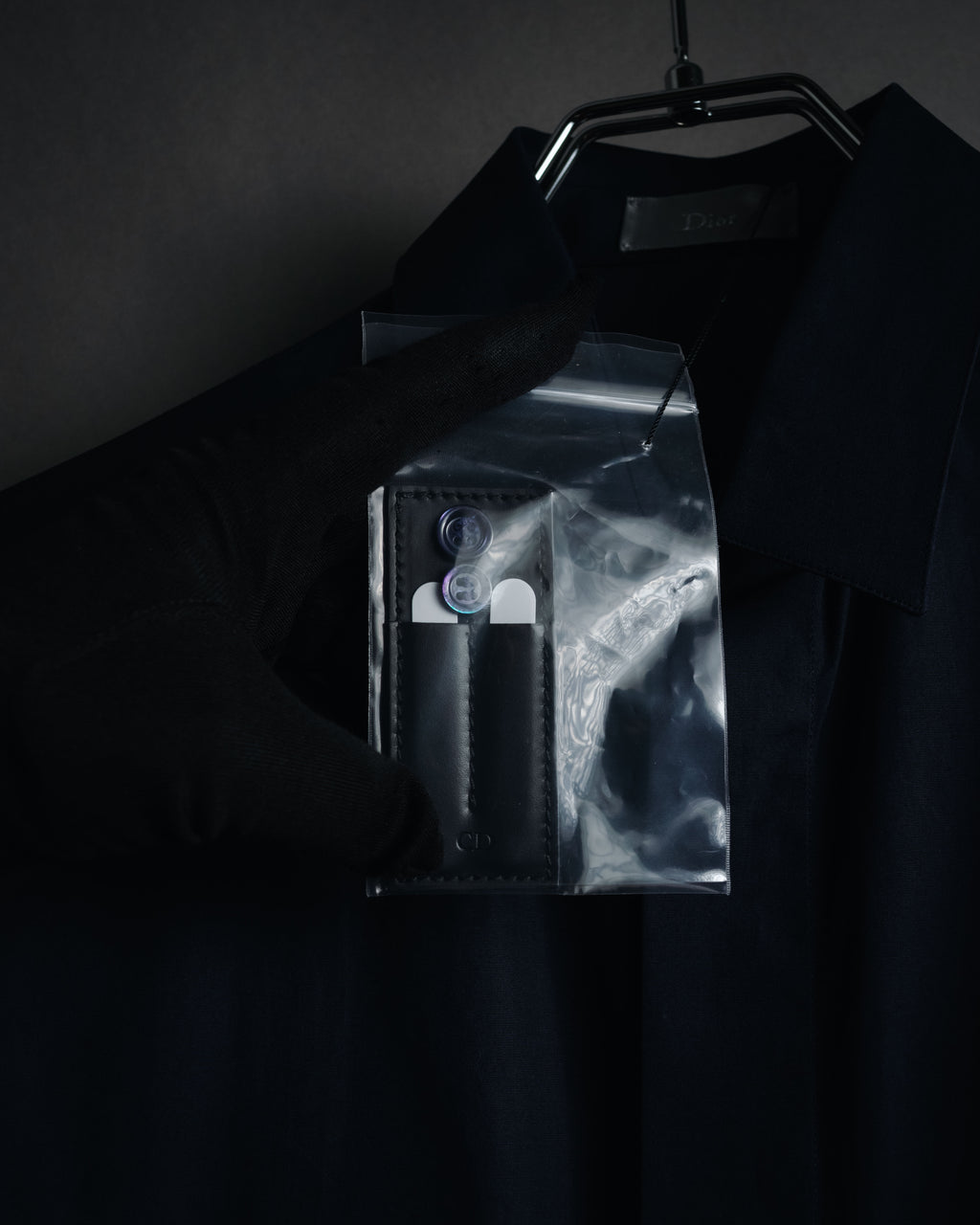 "Dior" 2017 AW Minimal fly-front bee-embroidered shirt