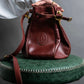 "Cartier" Drawstring design bordeaux color shoulder bag