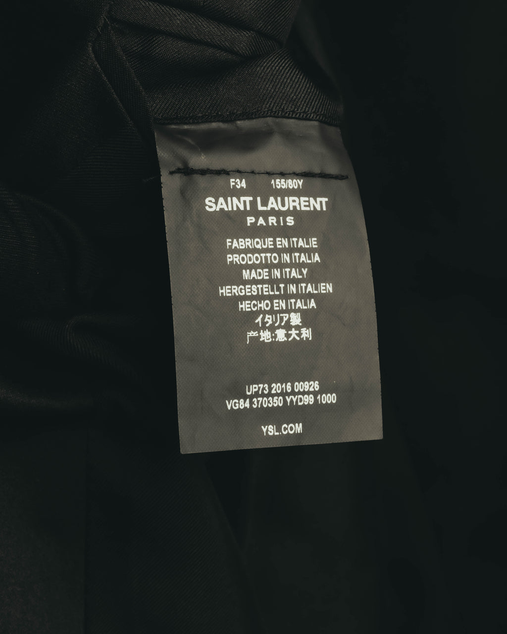 -SPECIAL- “Saint Laurent” 2012-2016 Single-button satin-lapel wool jacket