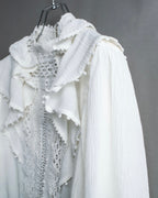 "ISABEL MARANT" Lace knit frill docking sheer blouse