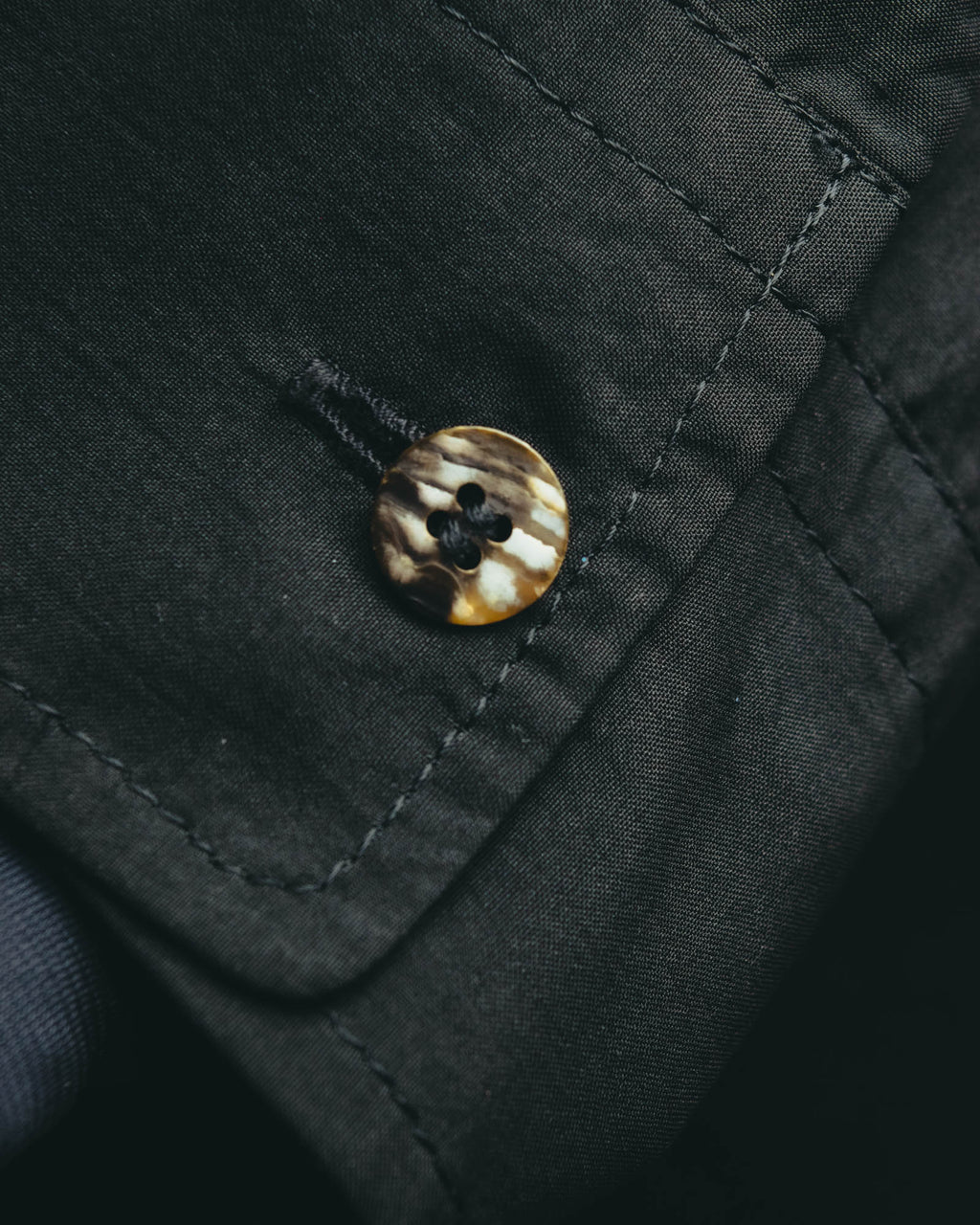 “COMME des GARCONS” Late 80’s-early 90’s silk tucked black shirt
