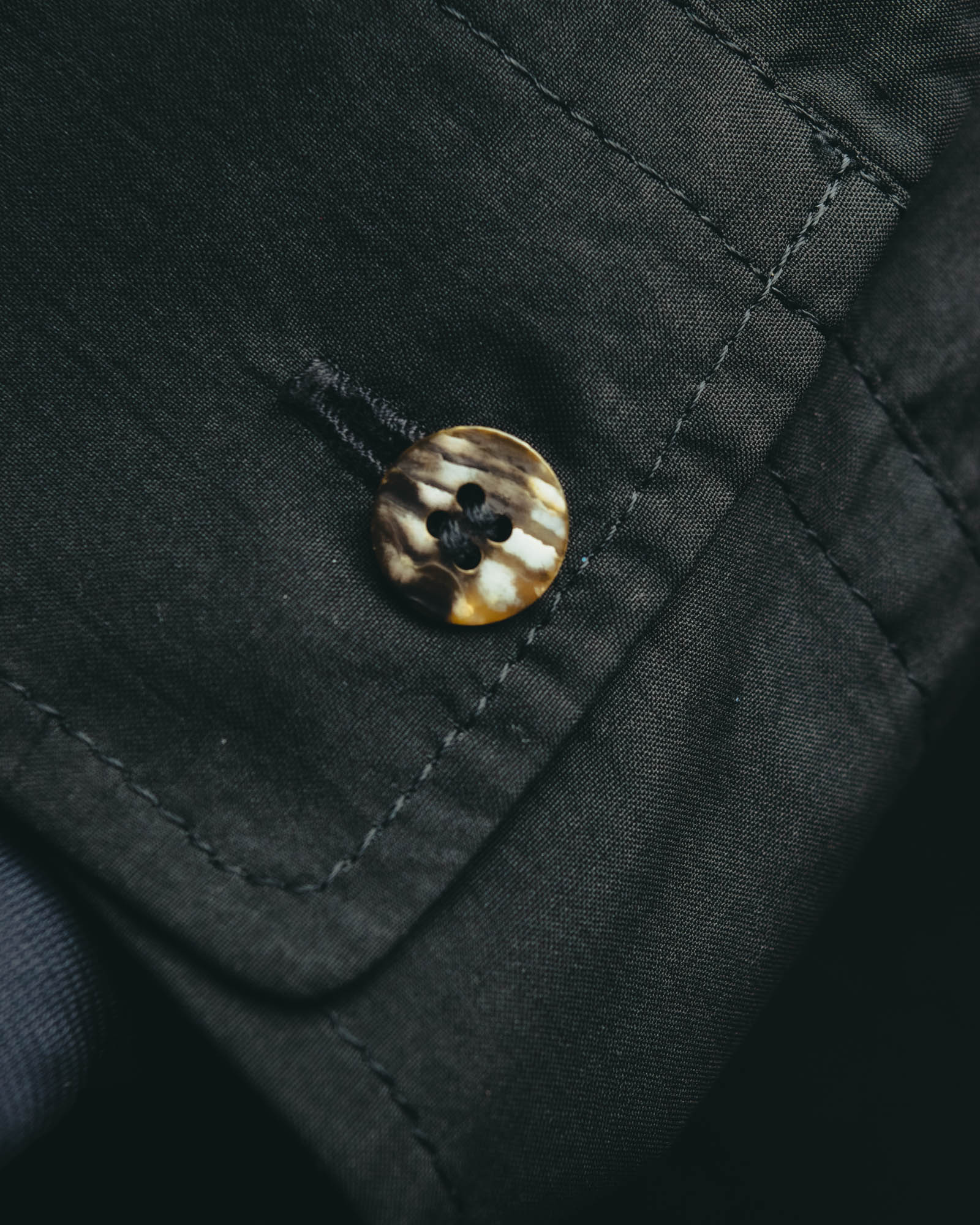 “COMME des GARCONS” Late 80’s-early 90’s silk tucked black shirt