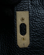 "AULENTTI" Gold closure belt design leather 2-way bag