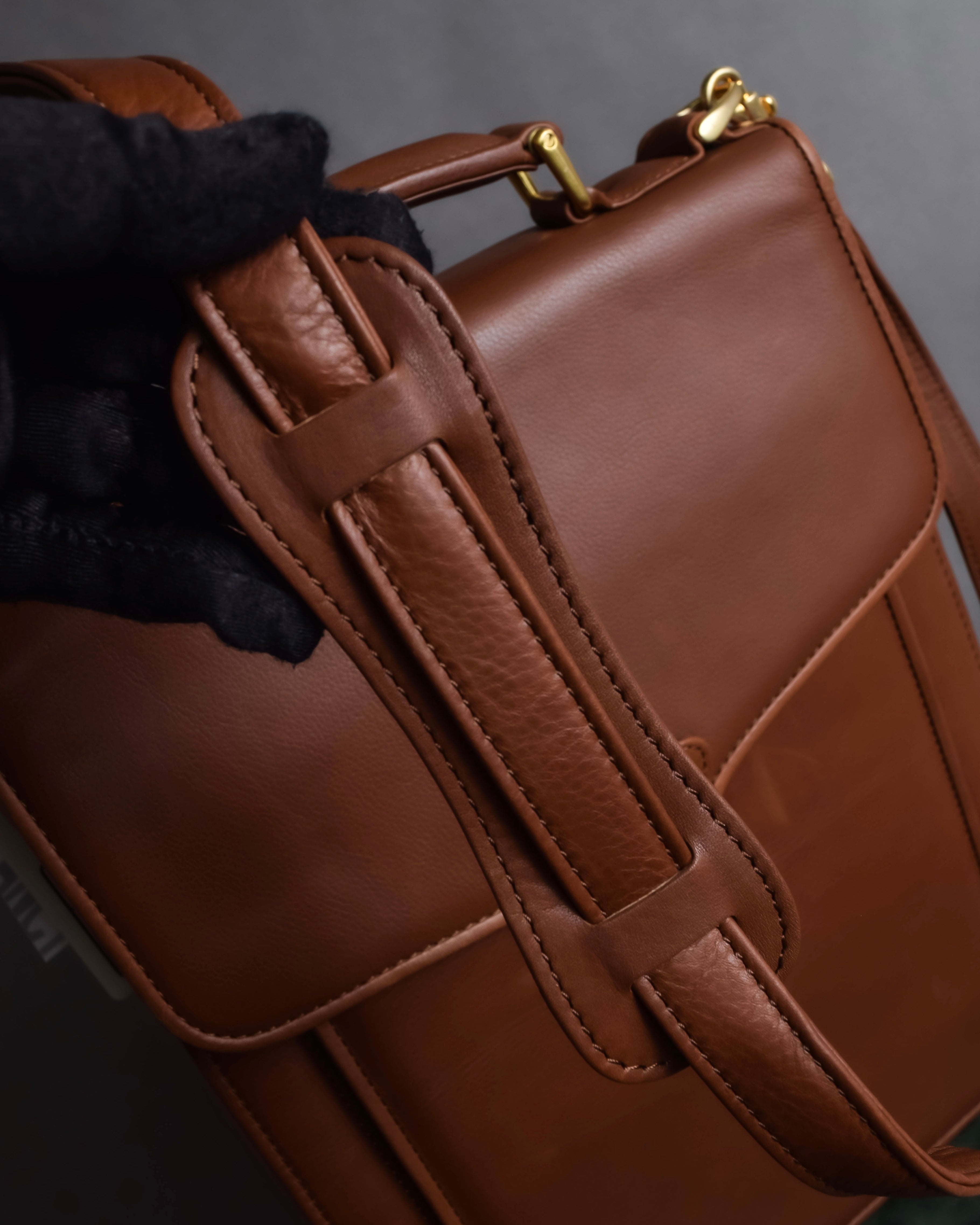 "BALENCIAGA" Water repellent flap square leather bag