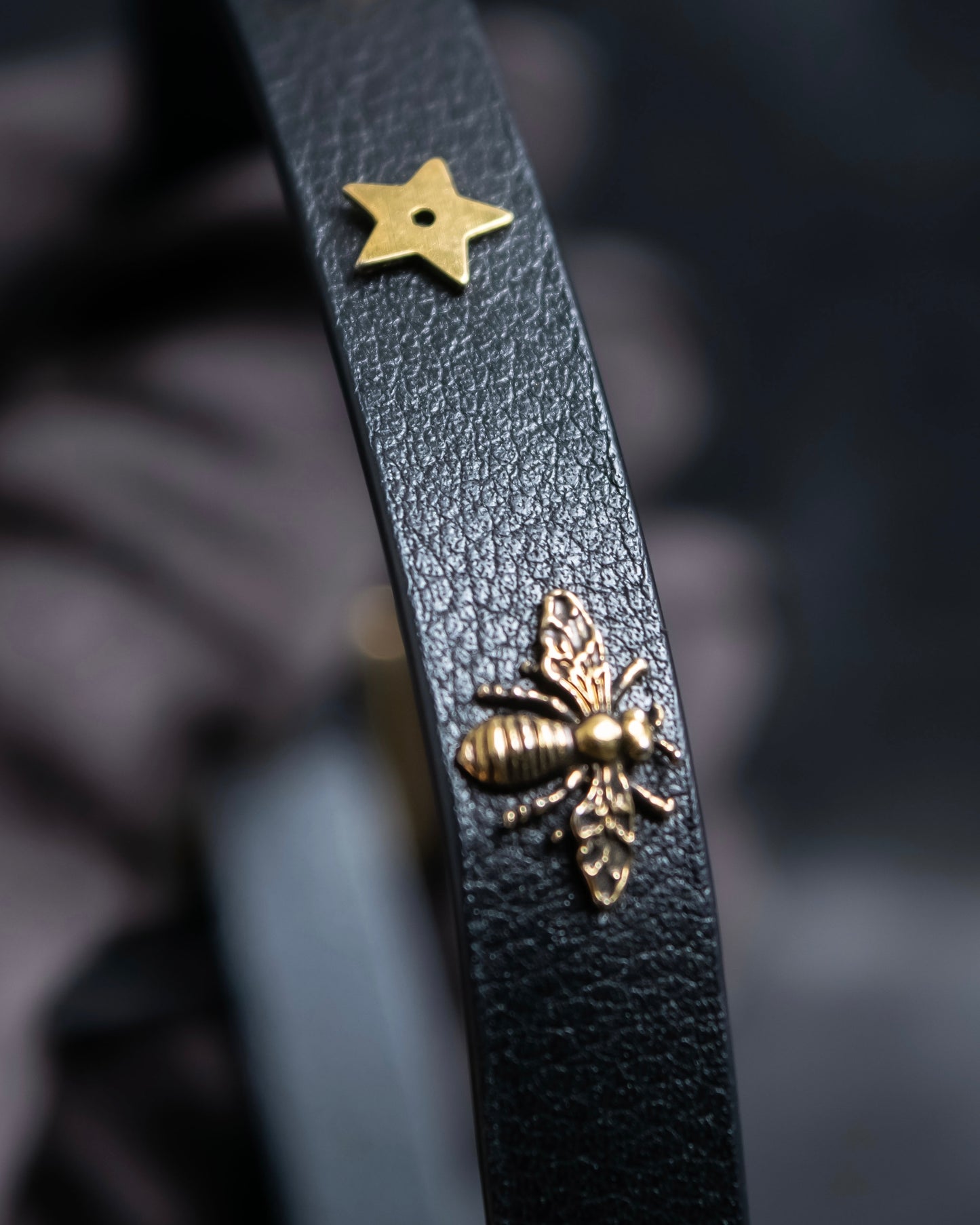 "Christian Dior" Mystical motif leather bracelet