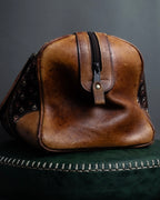 "GUCCI" Vintage horse harness motif pattern mini boston bag