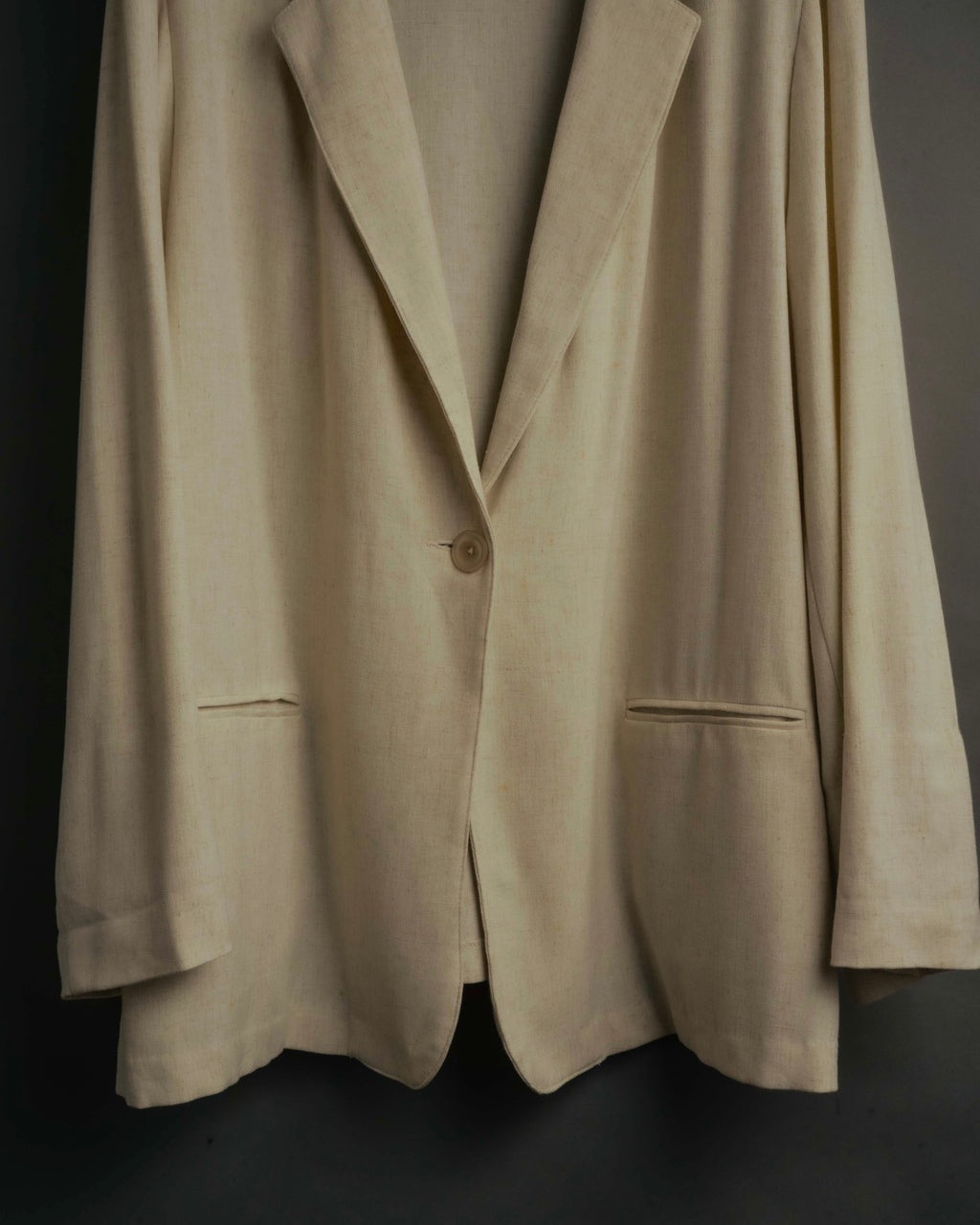 -MOOD Vintage Collections- 90’s-00’s Single button linen blend jacket