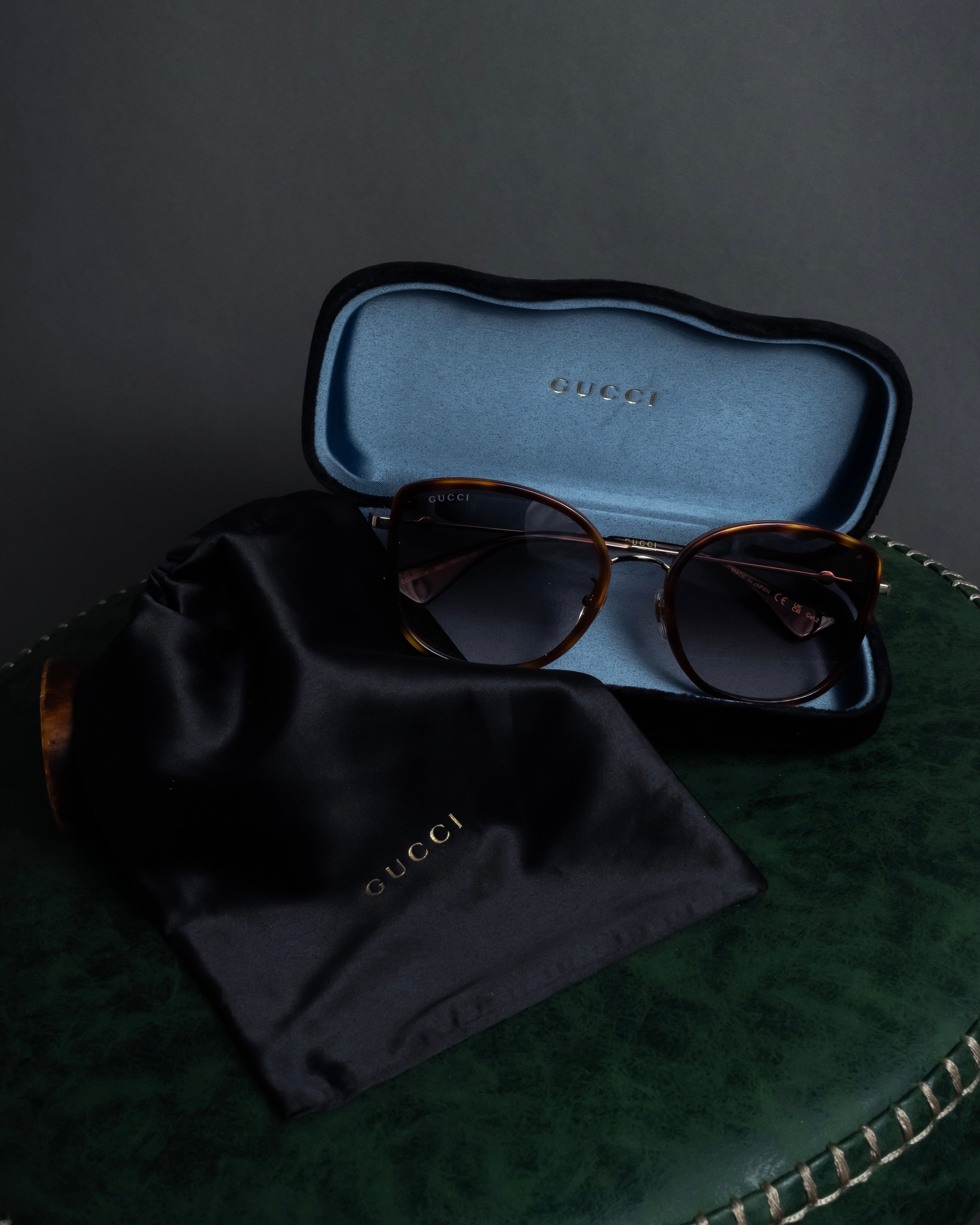 "GUCCI" Square butterfly over-frame sunglasses