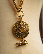 -SPECIAL- “CHANEL” 90’s-00’s Horse motif medallion chain necklace