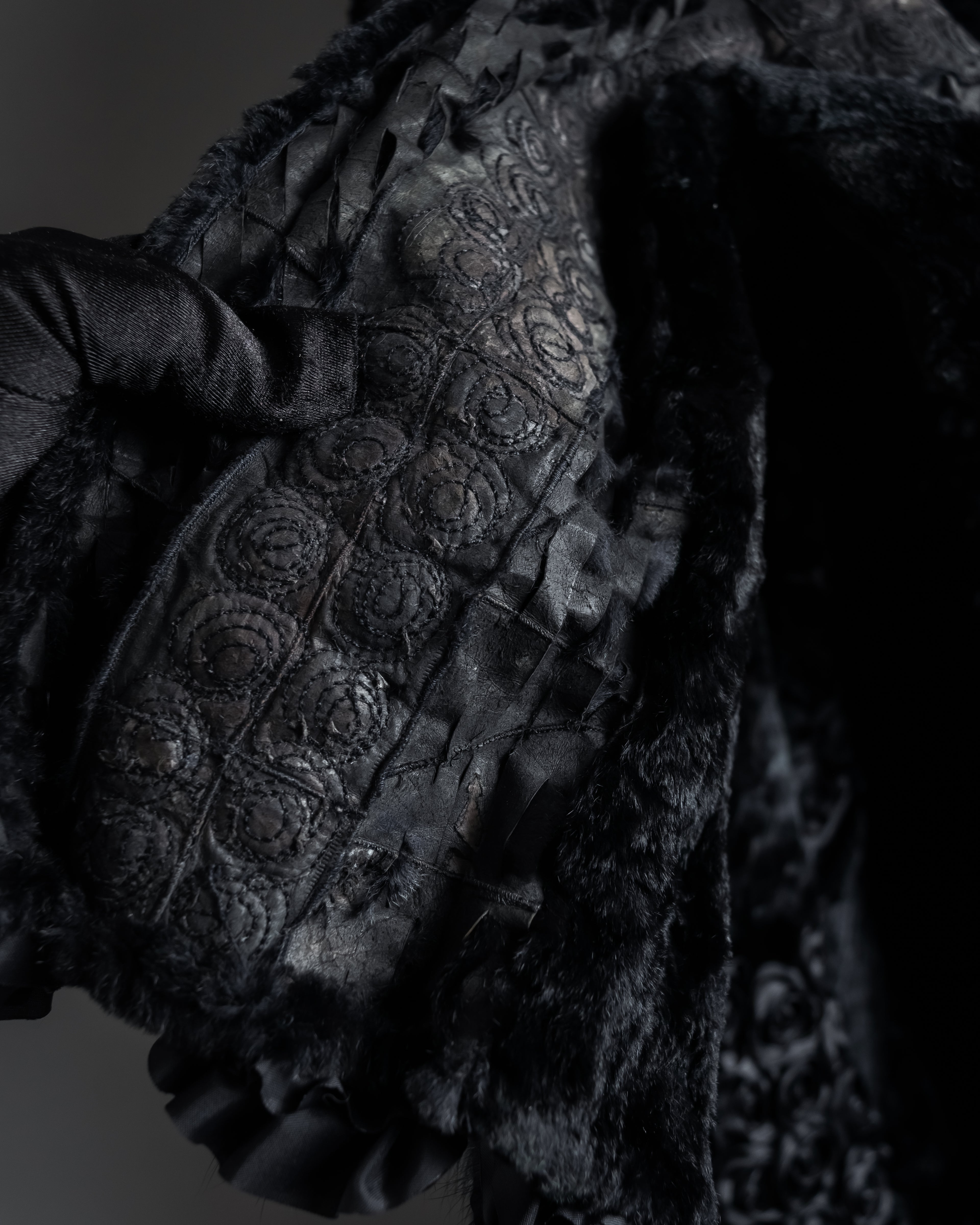 -SPECIAL- "FENDI" 90s Karl Lagerfeld-era lattice fur cape