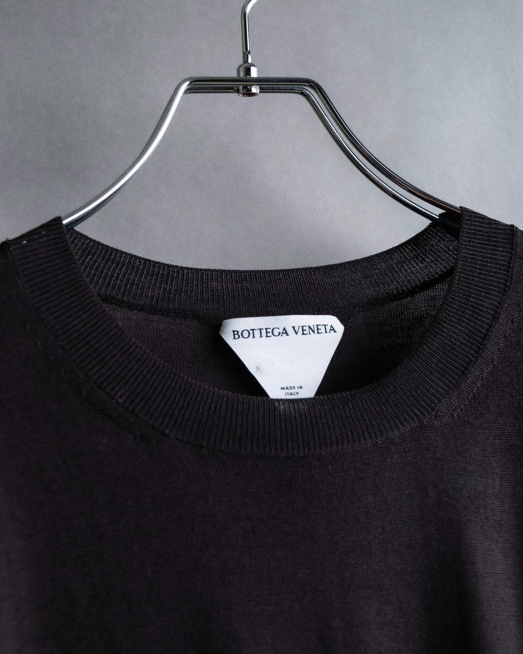 "BOTTEGA VENETA" High quality wool charcoal brown knit