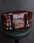Bolso de lona con detalles de arnés "BURBERRY" de cuero
