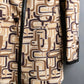 "PRADA" 1996fall Geometric pattern leather trim design mid length coat