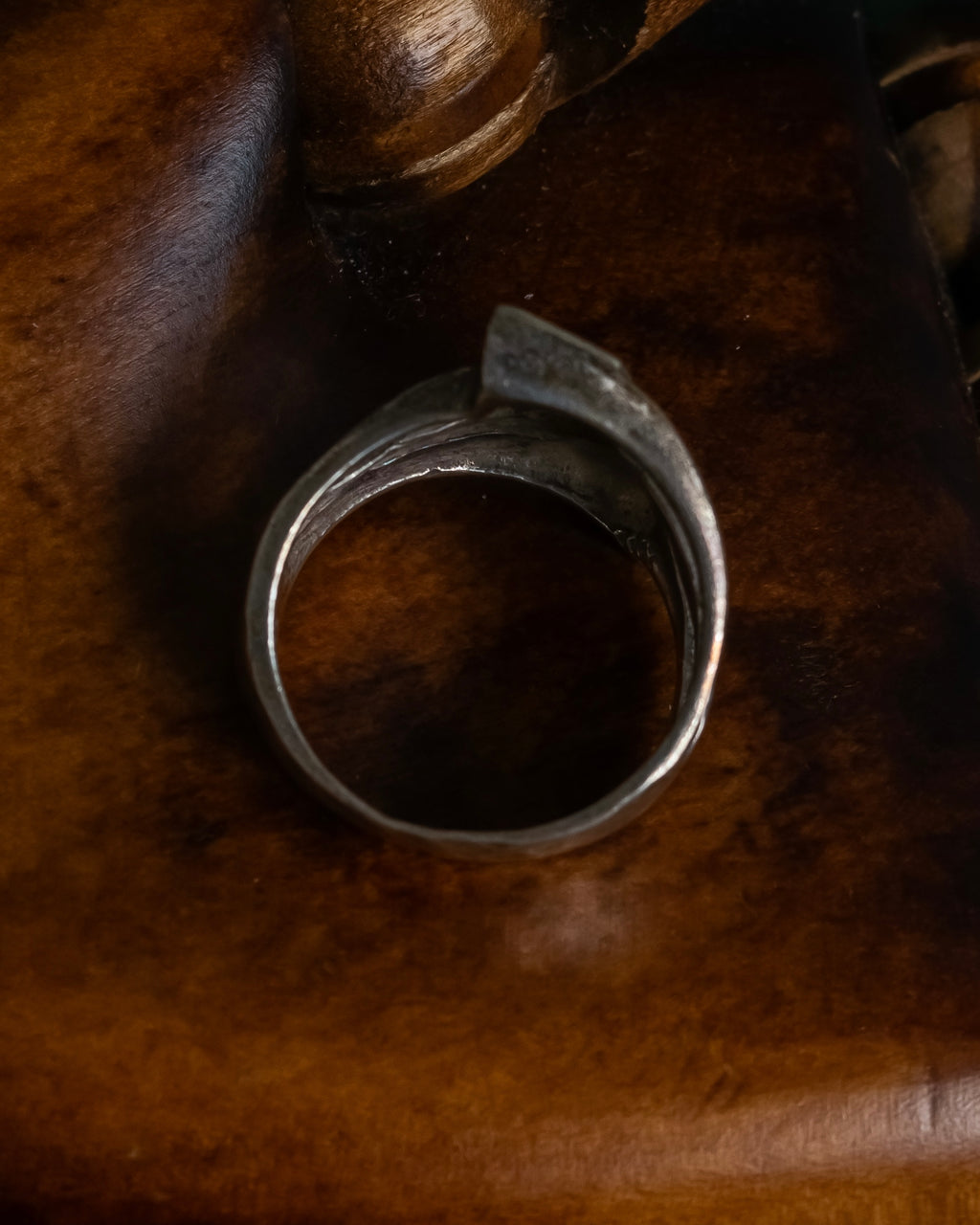 "Vintage gold combination silver ring"