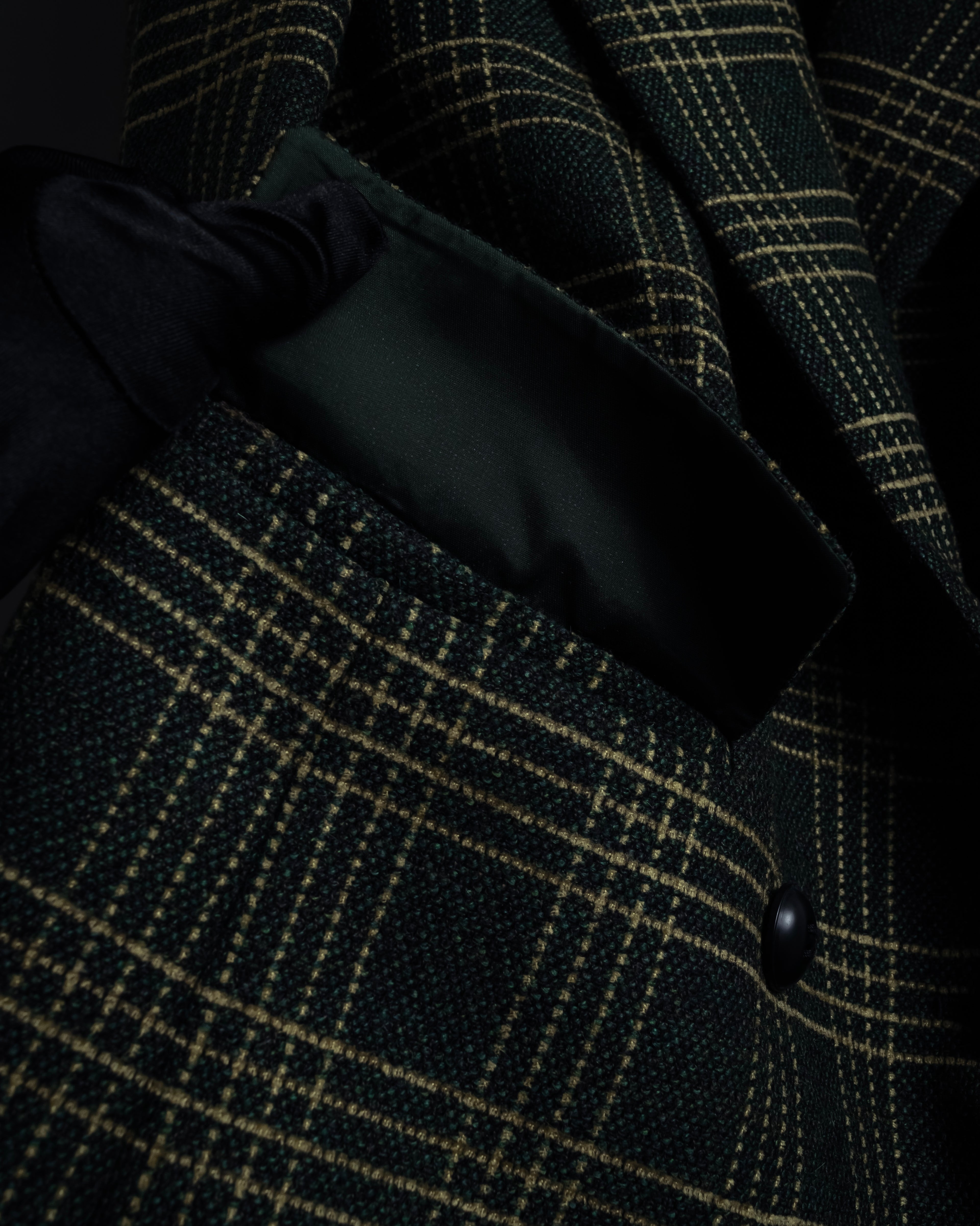 "Christian Dior" Windowpane check tailored jacket