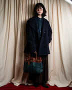 "Ralph Lauren" Blackwatch check canvas leather combination bag