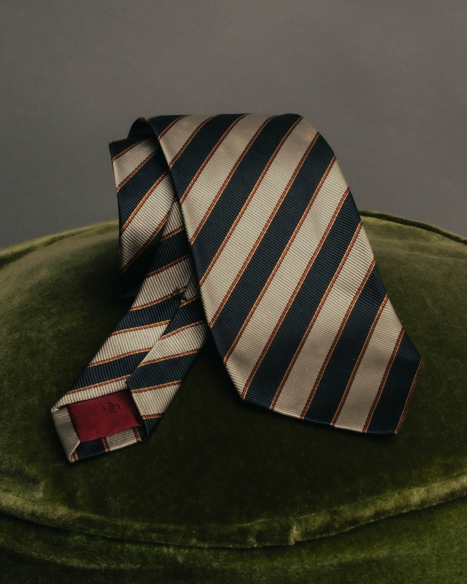"CHANEL" 90's-00's Classic silk regimental striped tie