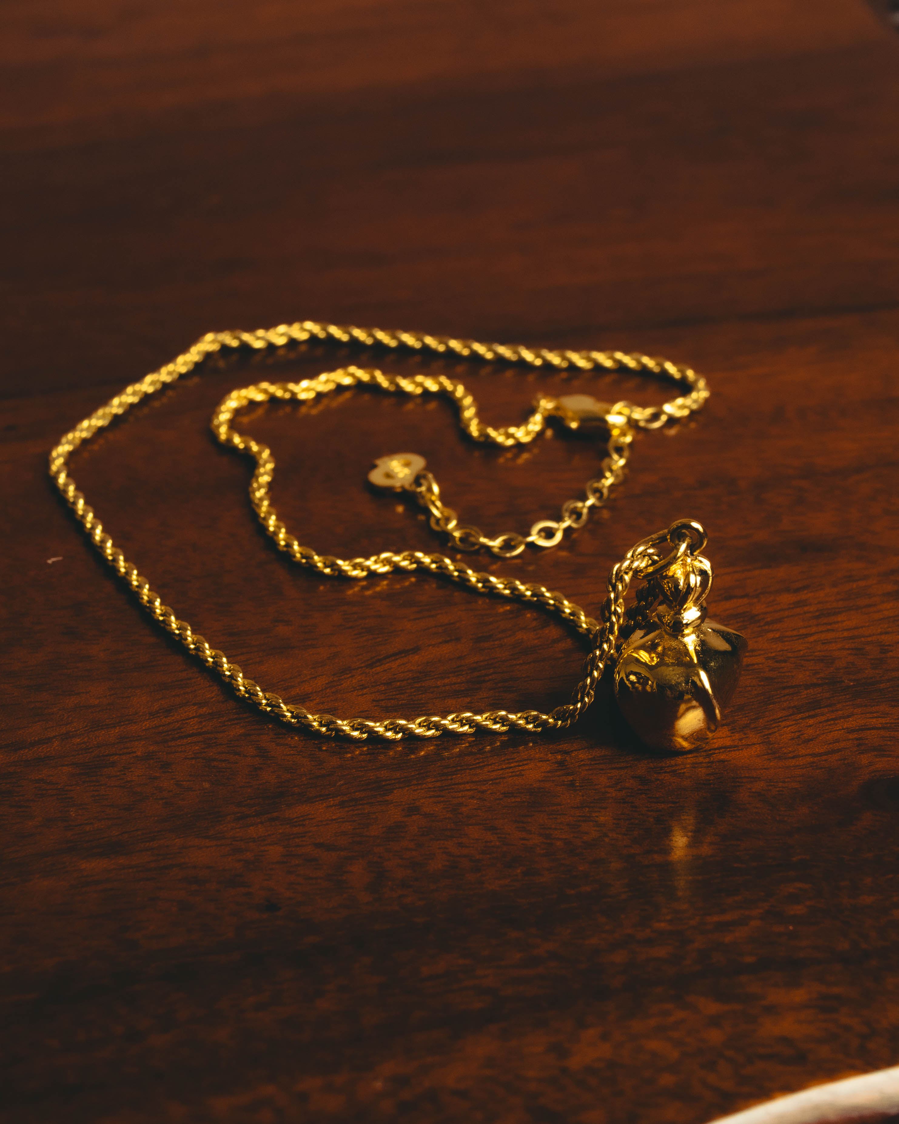 "Christian Dior" 80's-90's Gold tone bottle pendant necklace