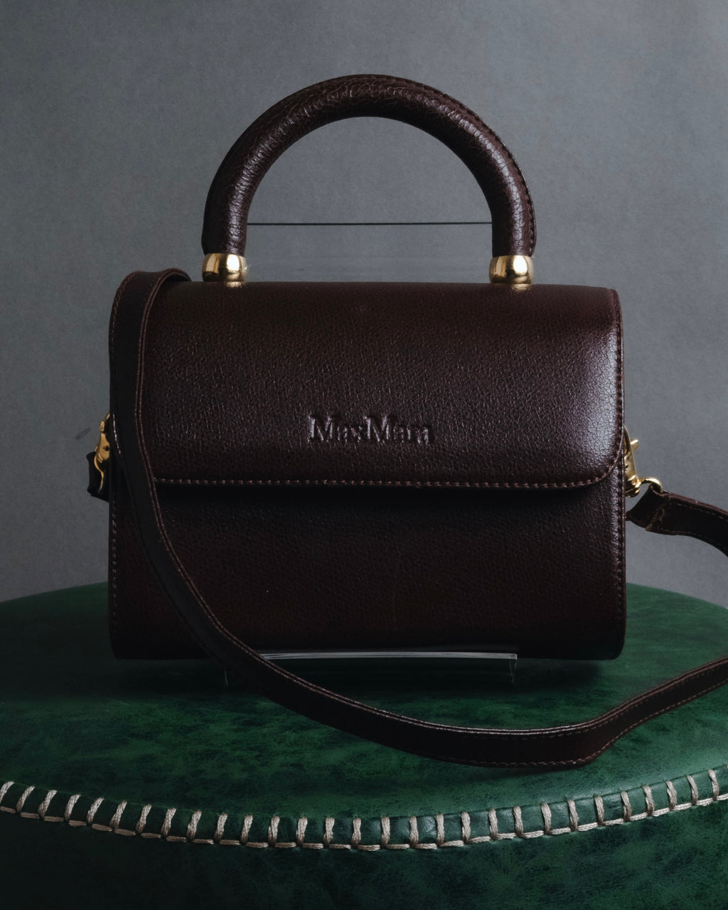"Max Mara" Structured top handle leather shoulder bag