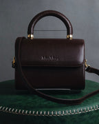 "Max Mara" Structured top handle leather shoulder bag