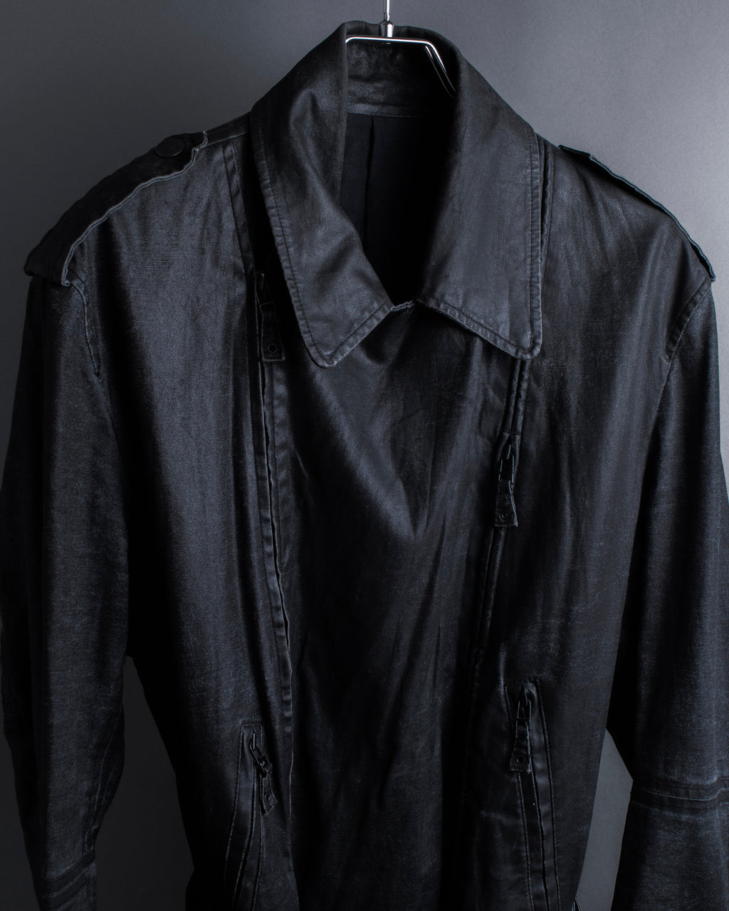 "JEAN PAUL GAULTIER" Firm finish double-zip belted mid-length coat