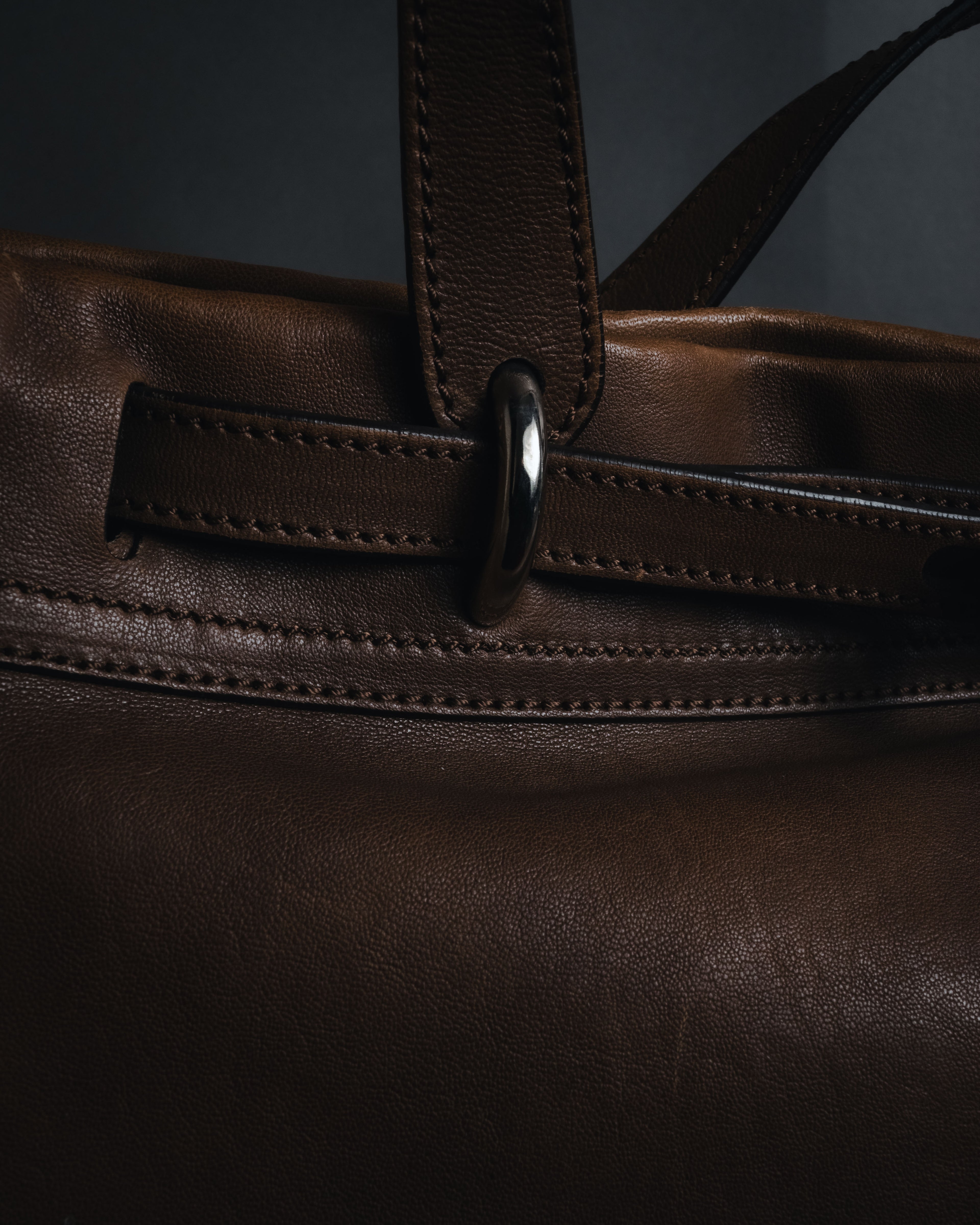 "MAURO GOVERNA" 00’s-10’s lamb leather belted draped bag