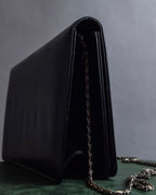 "Cartier" Logo engraved horizontal chain shoulder leather bag