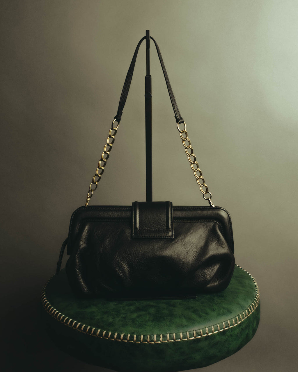 “SAN HIDEAKI MIHARA” 2000’s-2010’s black leather chain shoulder bag