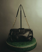 “SAN HIDEAKI MIHARA” 2000’s-2010’s black leather chain shoulder bag