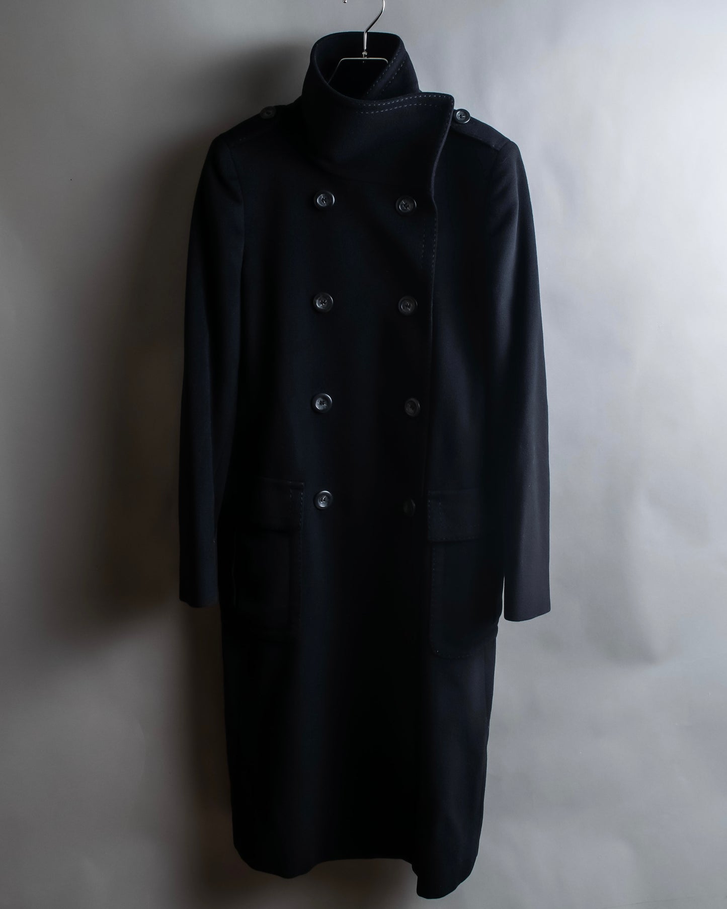 "Max Mara" Double-breasted 2way collar maxi length coat