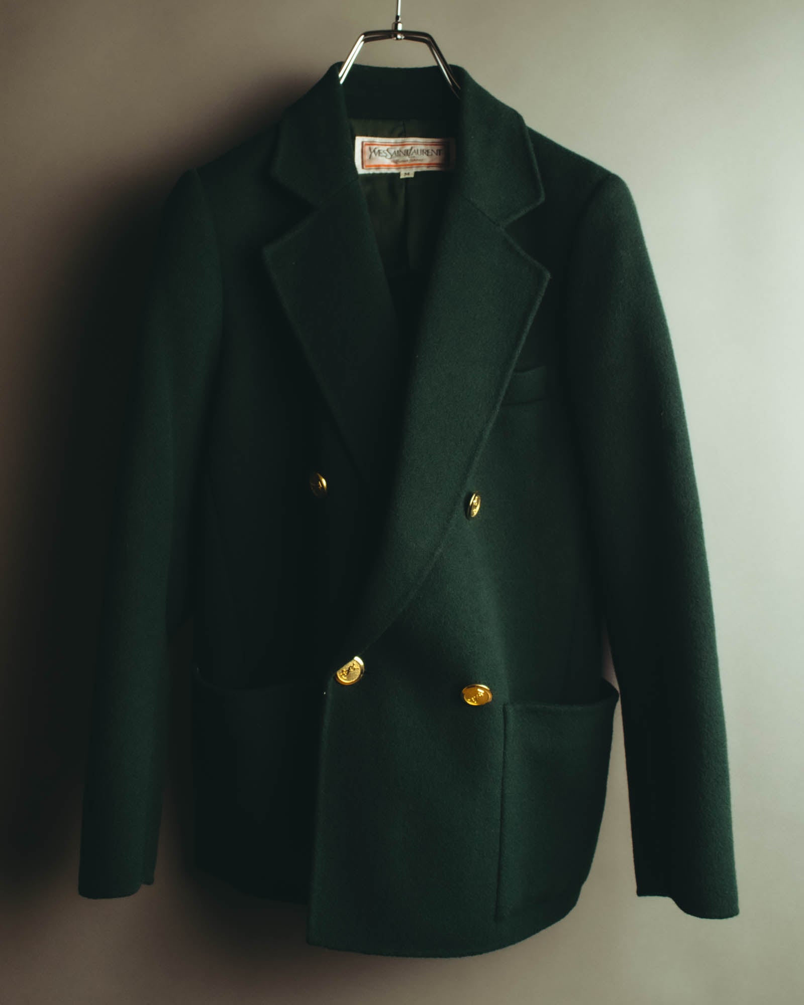 "Yves Saint Laurent" late 80's-early 90's Structured wool mohair double breasted coat