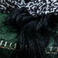 "Saint Laurent Paris" Abstract animal print pleated fringe muffler