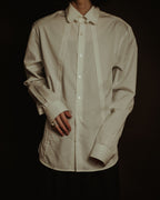 –SPECIAL– "BALENCIAGA" 2005-06’s Round collar chin tab paneled dress shirt