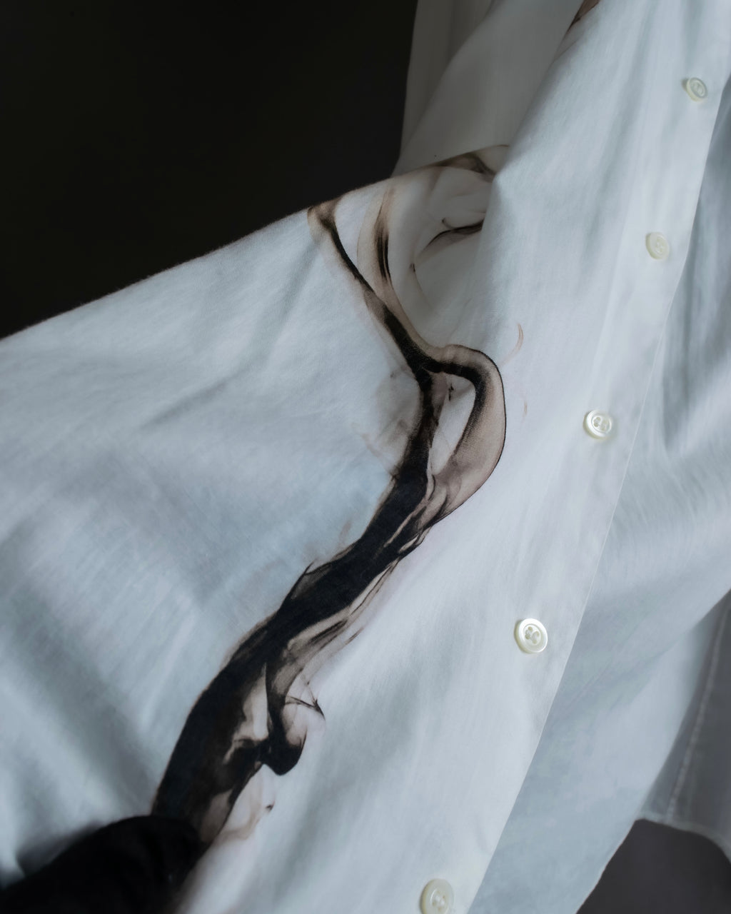 "Alexandar McQueen" Smoke art print cotton oversized shirt