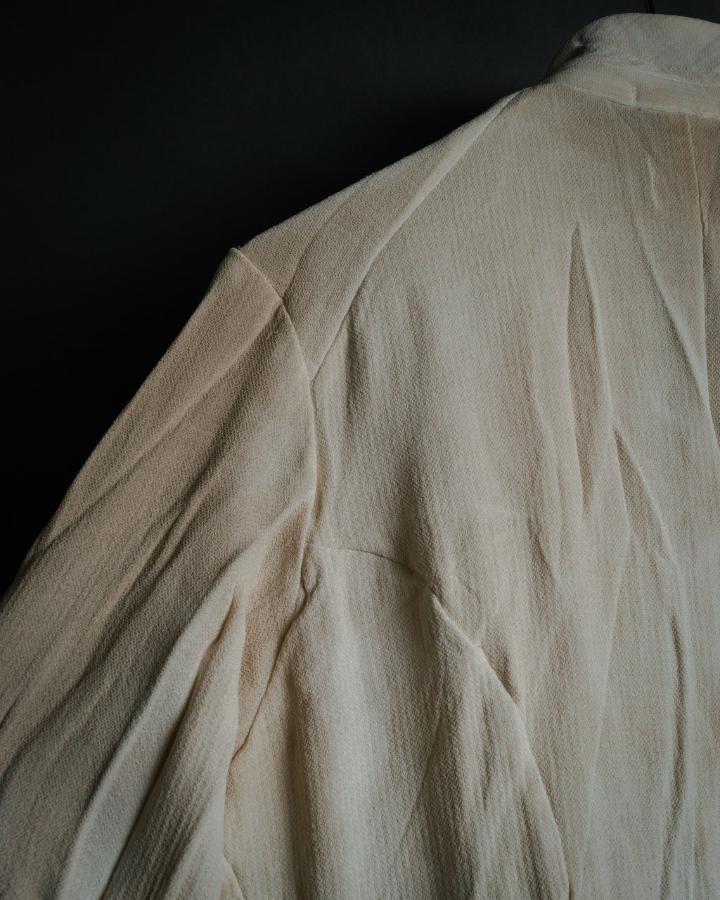 “robe de chambre COMME des GARÇONS” 90’s Textured stand collar concealed front jacket