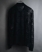 "VALENTINO MISS V" Late 80s botanical lace polo shirt