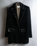 "FERAUD" Vintage velour glossy black tailored jacket