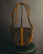 "Yves Saint Laurent" 70's-90's Woven leather shoulder bag
