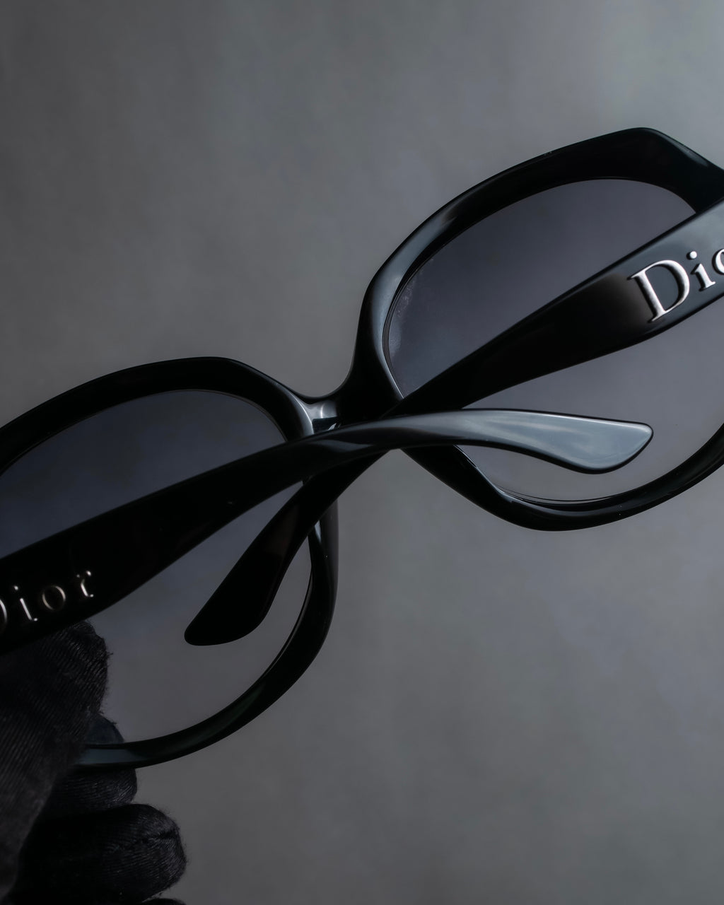 "Christian Dior" Black frame engraved logo sunglasses