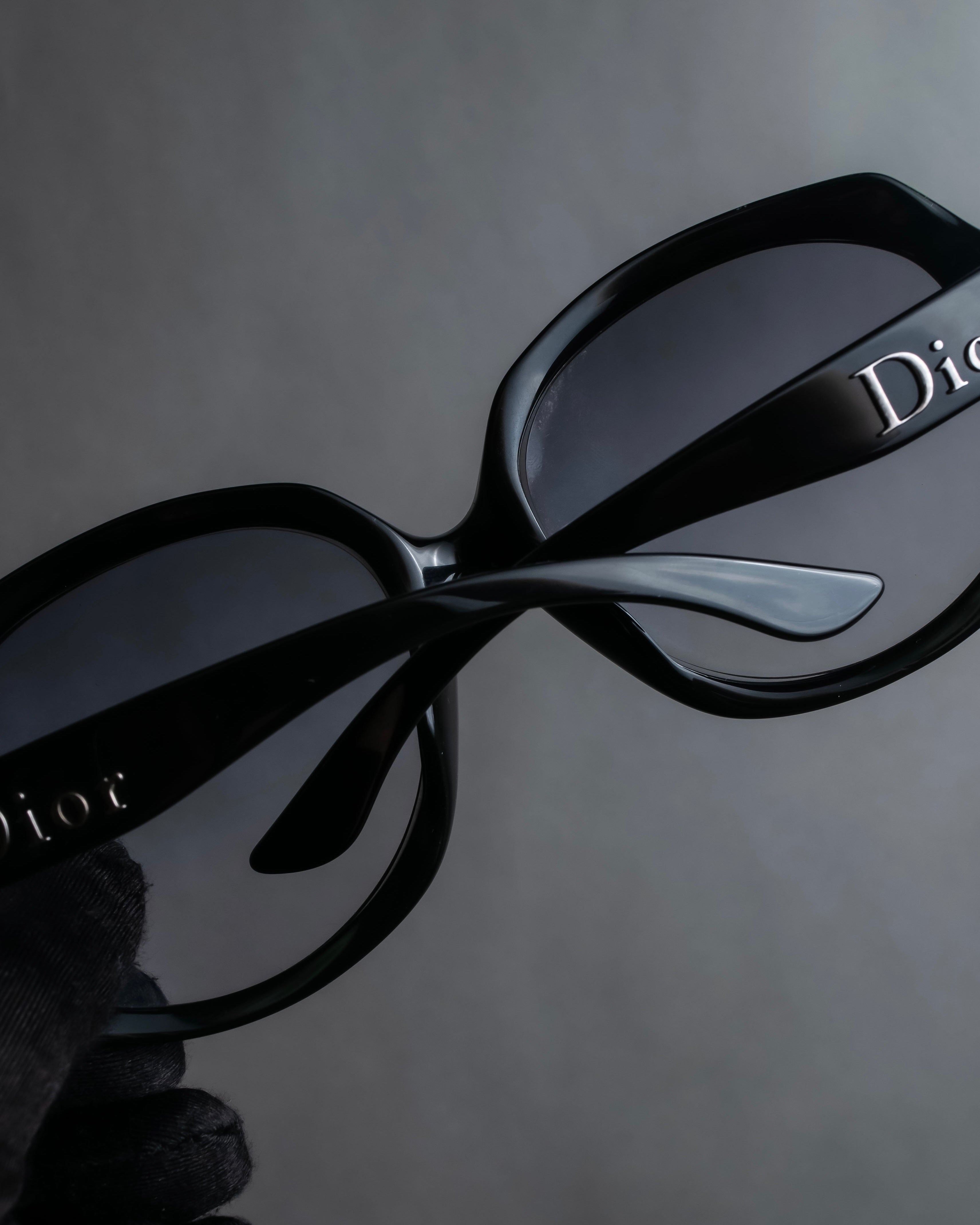 "Christian Dior" Black frame engraved logo sunglasses