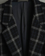 "COMME des GARÇONS HOMME"
90's Oversized wool checked tailored jacke
