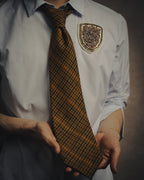 -SPECIAL- “HERMÈS” 70’s-90’s Glen plaid cashmere tie