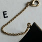 "CELINE" Large leather docking gold bracelet