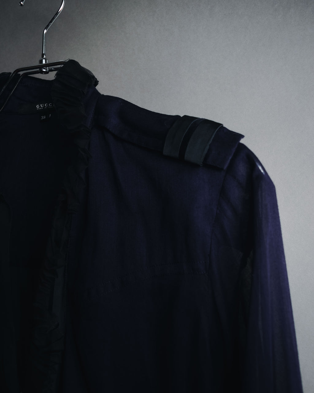 "GUCCI" 90’s-00’s military romantic ruffle blouse