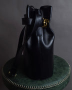 "Salvatore Ferragamo" Architectural trapezoid shape gancini leather shoulder bag