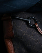 "GUCCI" GG canvas horsebit detail shoulder bag