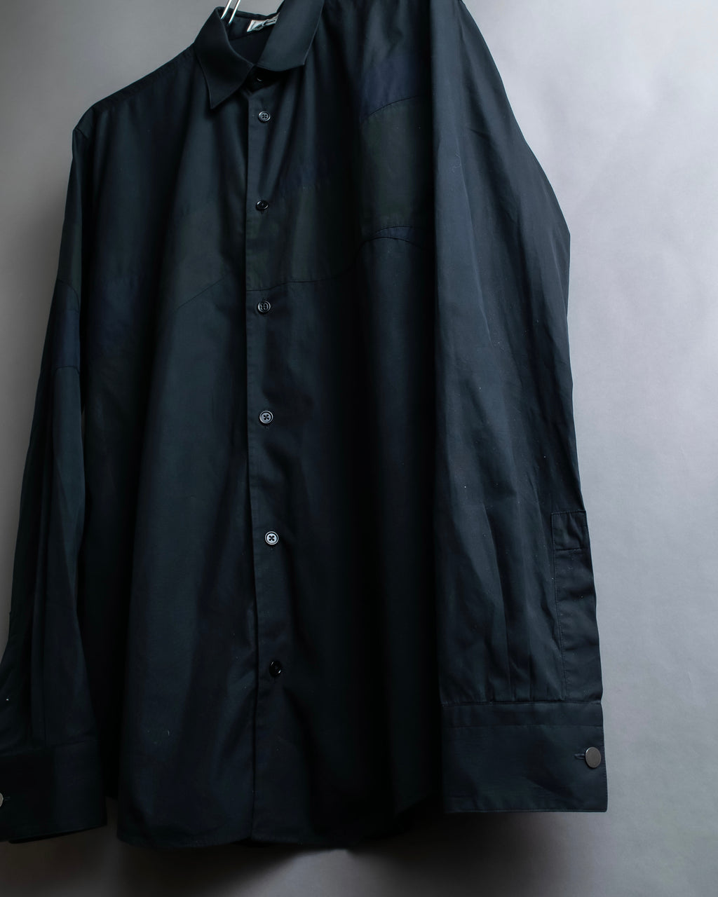 "HERMES" Tone-on-tone shadow check shirt