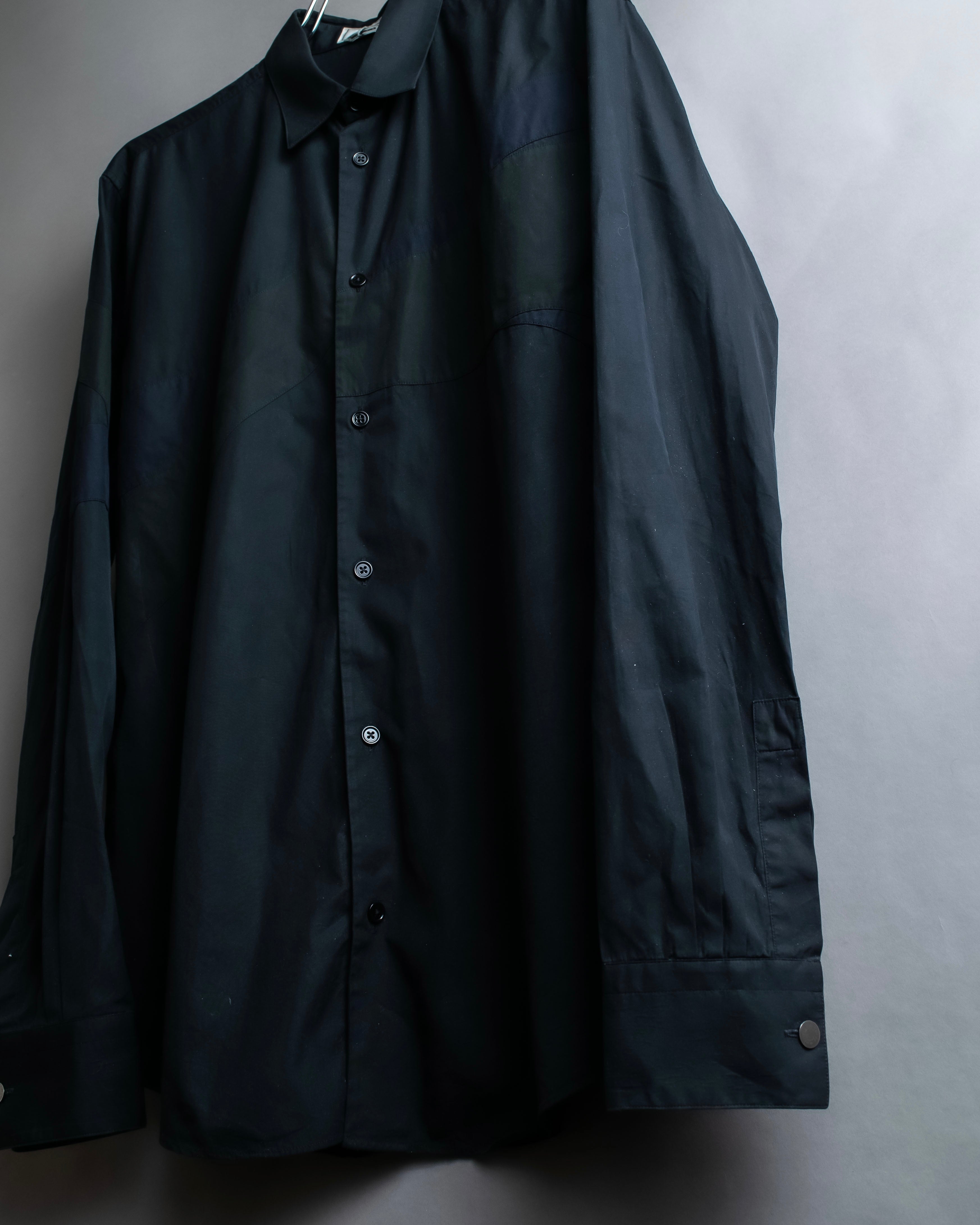 "HERMES" Tone-on-tone shadow check shirt